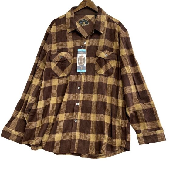 NEW Freedom Foundry Men's 3XL Grizzly Flex Plaid Fleece Button up Shirt - Picture 2 of 10